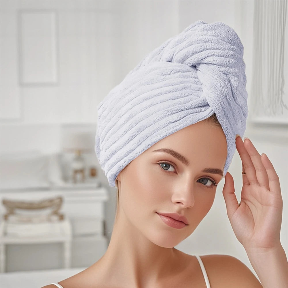 Coral Fleece Hair Drying Wrap
